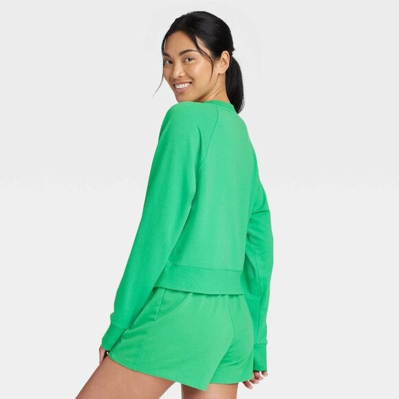 XXL - Womens French Terry Crewneck Sweatshirt - All in Motion - Green - Picture 7 of 8